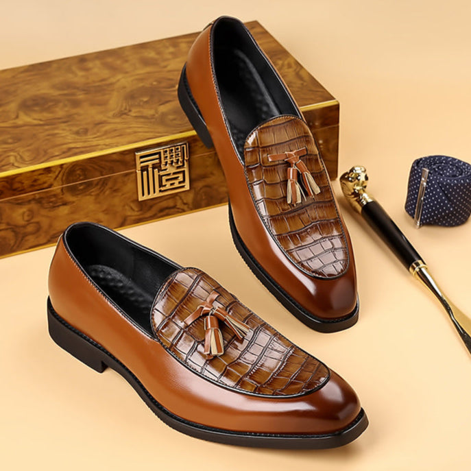 Belforte Croc-Embossed Tassel Loafer