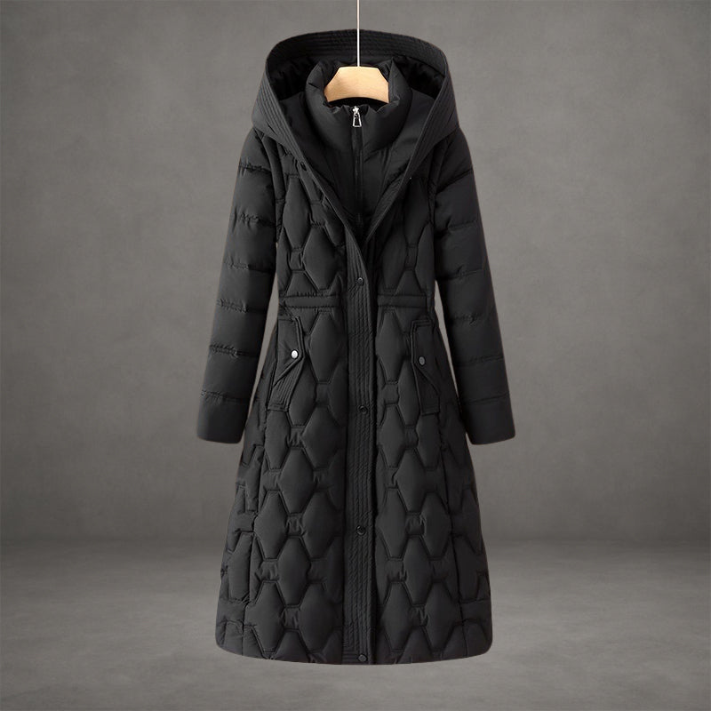 Liora Diamond-Stitch Long Coat