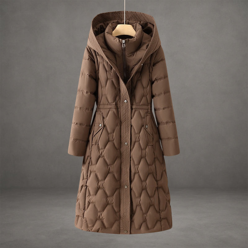 Liora Diamond-Stitch Long Coat