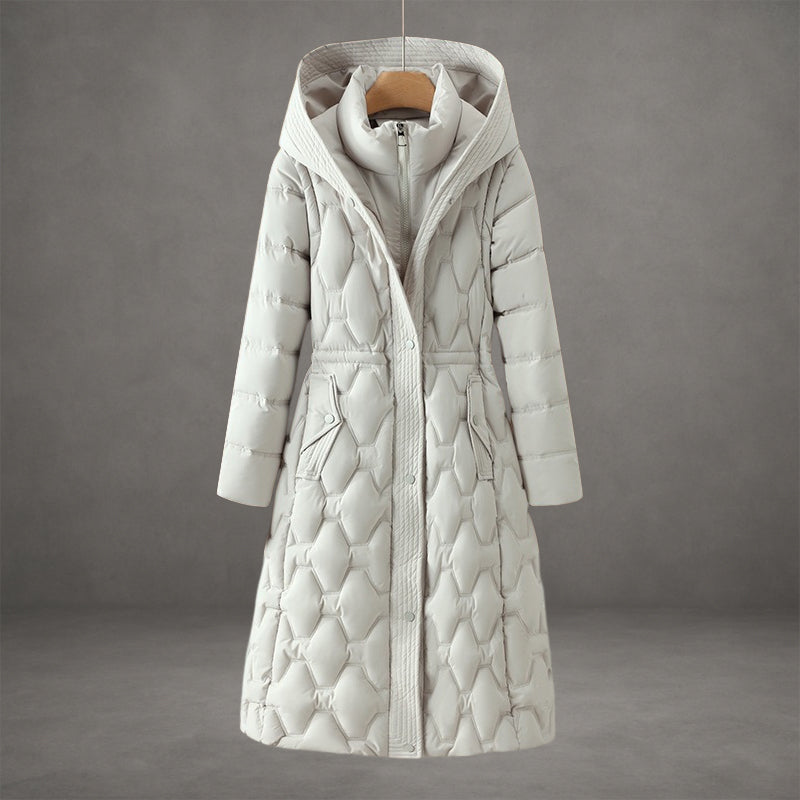 Liora Diamond-Stitch Long Coat