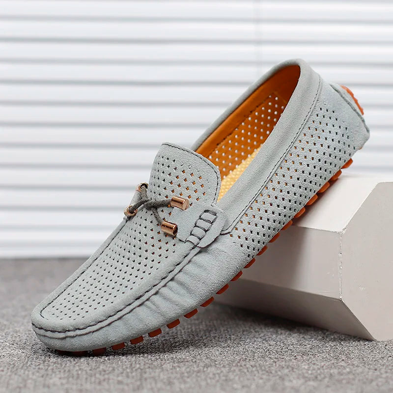 Alessio Perforated Leather Loafers