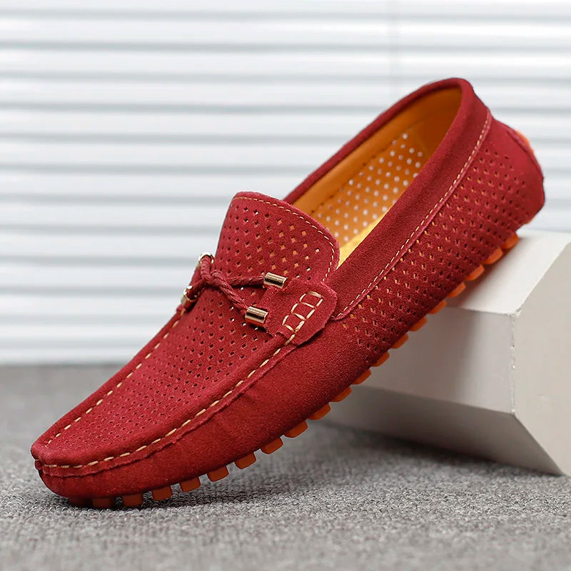 Alessio Perforated Leather Loafers