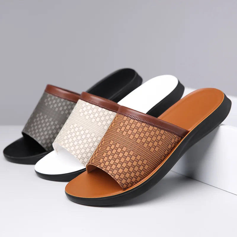 Monaco Woven Leather Slide