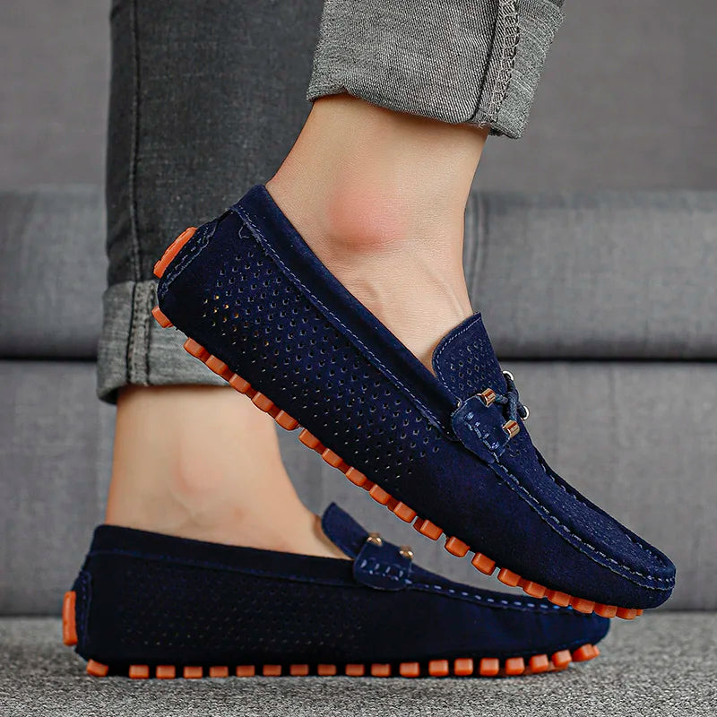 Alessio Perforated Leather Loafers