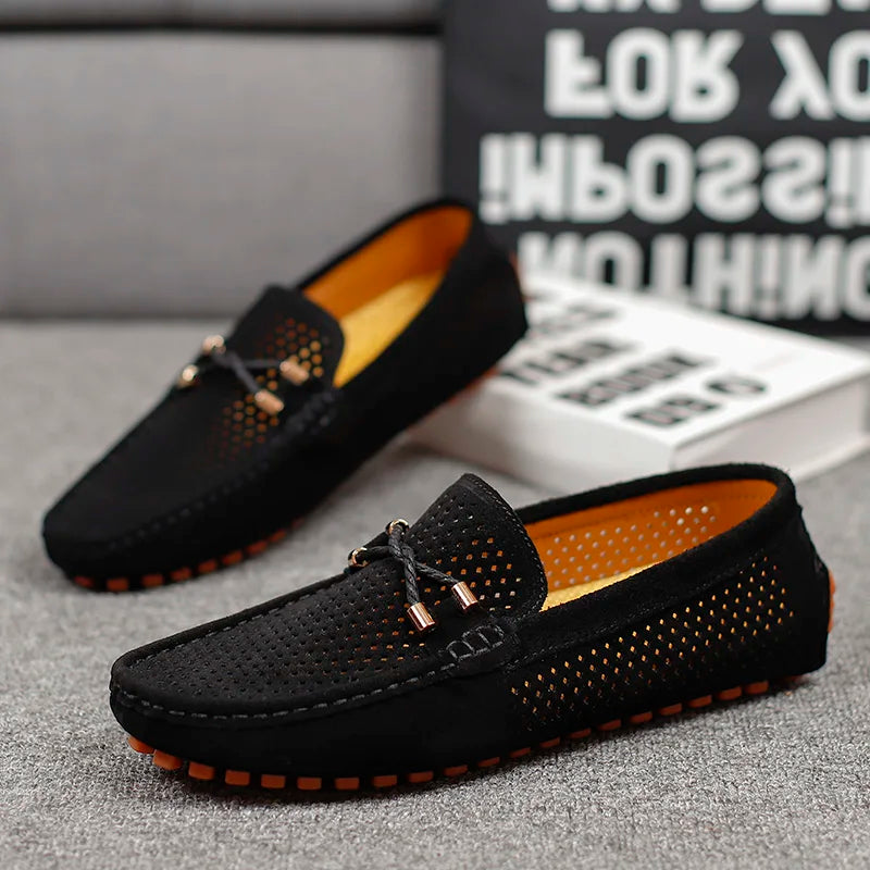 Alessio Perforated Leather Loafers
