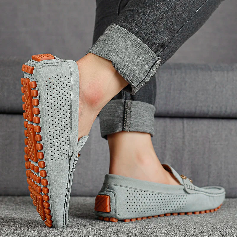 Alessio Perforated Leather Loafers