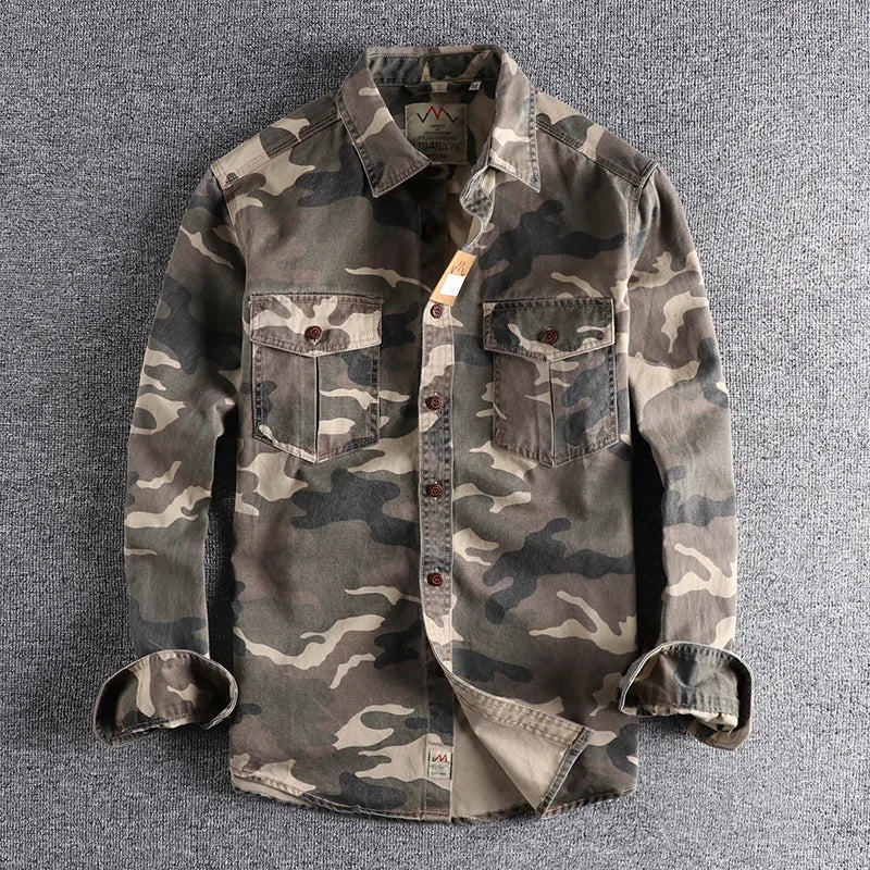Woodland Camouflage Button-Front Jacket