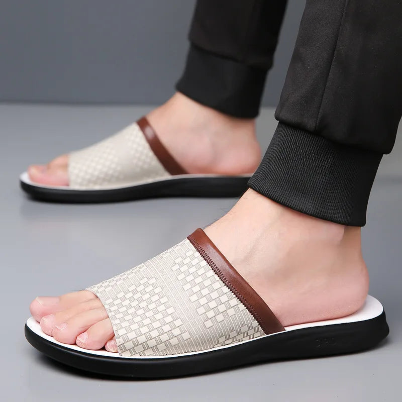 Monaco Woven Leather Slide