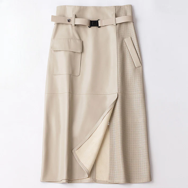 Sienna Buckled Leather Skirt