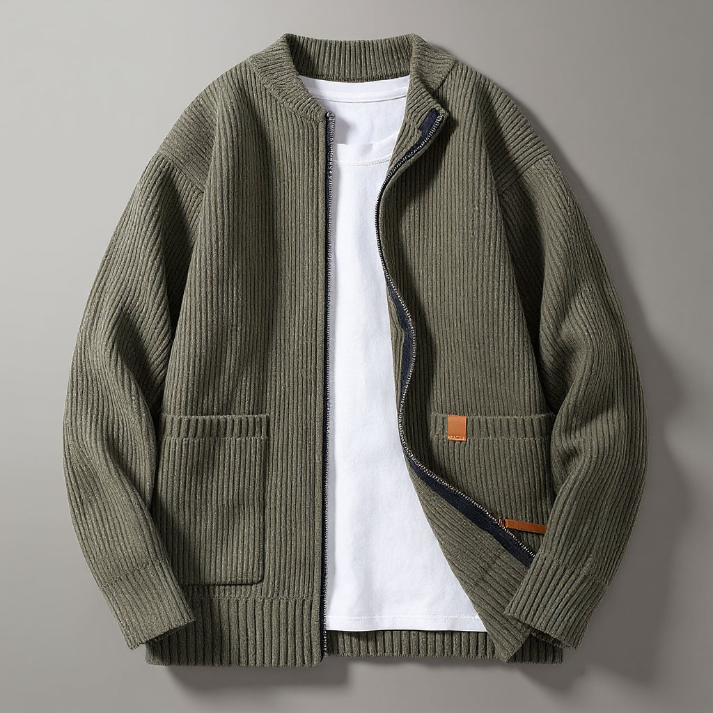 The Winslow Corded Zip Cardigan