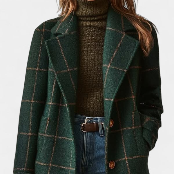 Novazo™ - CLASSIC PLAID WINTER TRENCH COAT