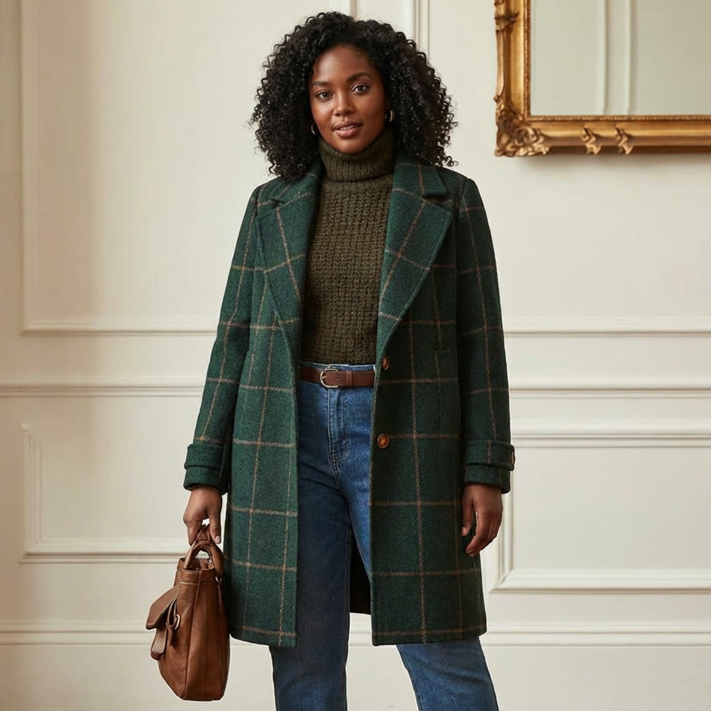 Novazo™ - CLASSIC PLAID WINTER TRENCH COAT