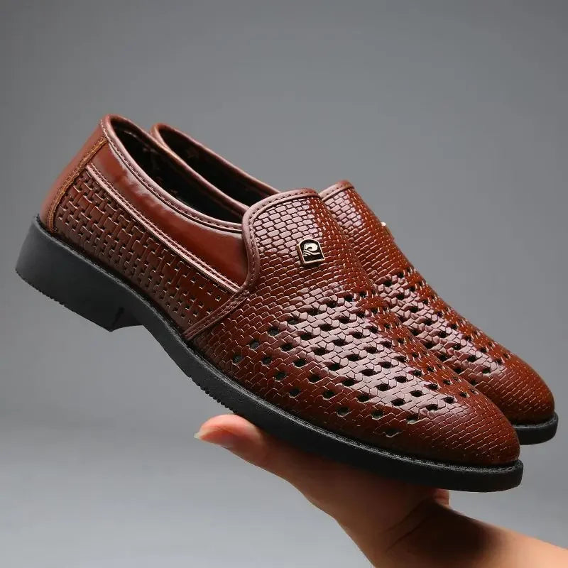 Carrington Perforated Leather Loafers