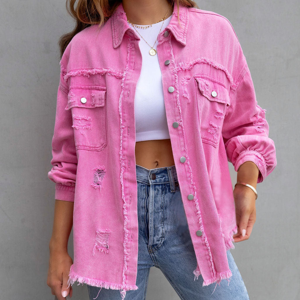 Celeste Distressed Denim Jacket
