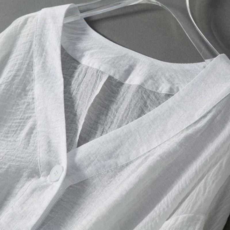 Céline Draped Linen Top