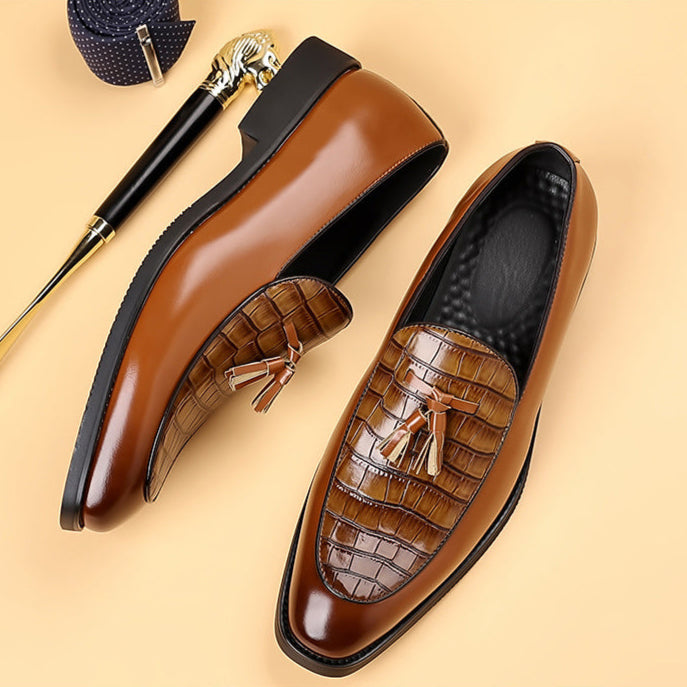 Belforte Croc-Embossed Tassel Loafer