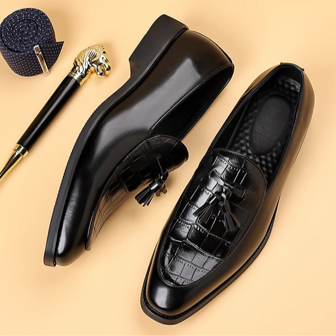 Belforte Croc-Embossed Tassel Loafer