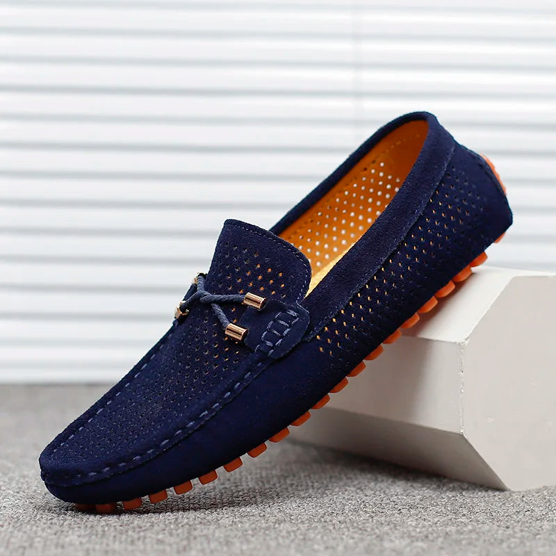 Alessio Perforated Leather Loafers