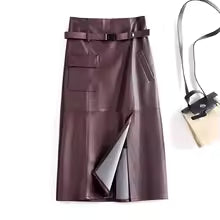 Sienna Buckled Leather Skirt