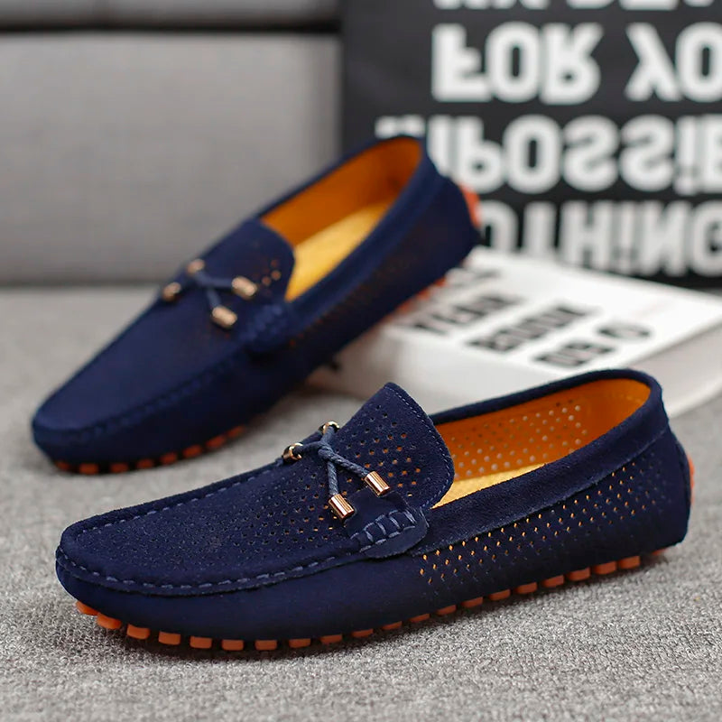 Alessio Perforated Leather Loafers