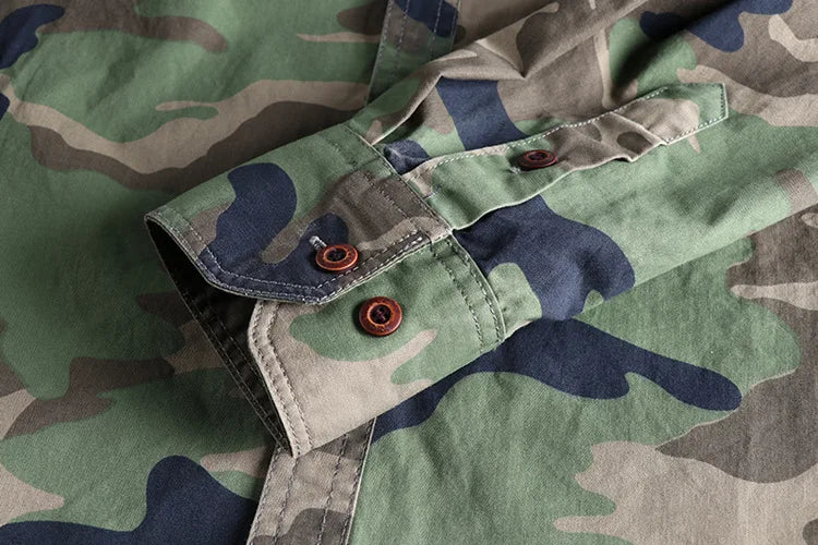 Woodland Camouflage Button-Front Jacket