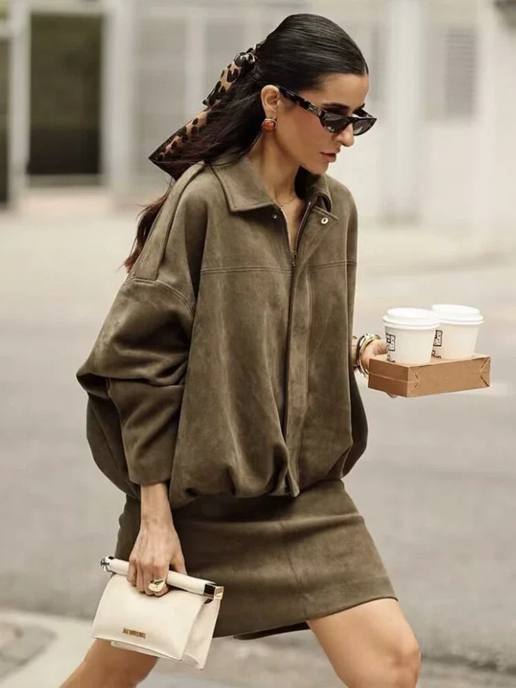 Maribel Soft Suede Bomber