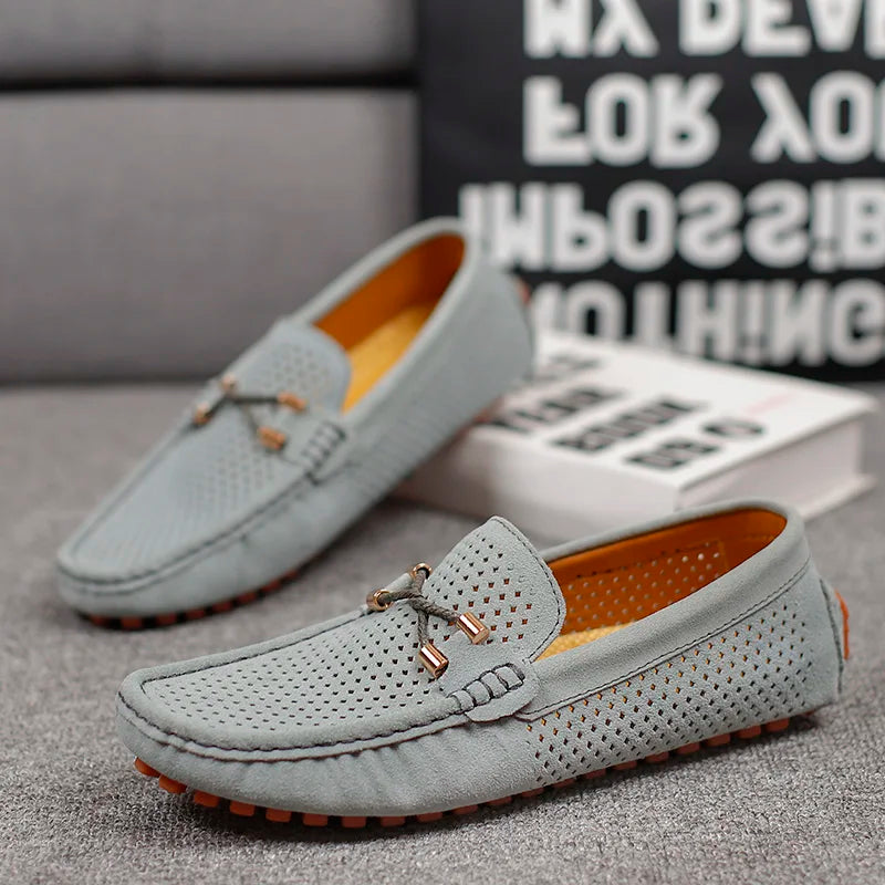 Alessio Perforated Leather Loafers