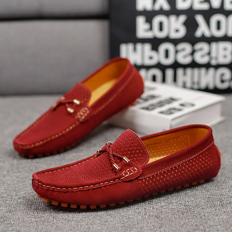 Alessio Perforated Leather Loafers