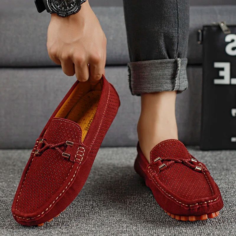 Alessio Perforated Leather Loafers