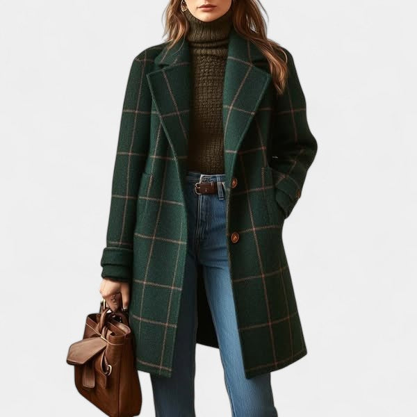 Novazo™ - CLASSIC PLAID WINTER TRENCH COAT
